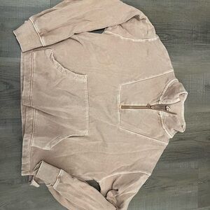 Old Navy Tan Half-Zip Sweatshirt